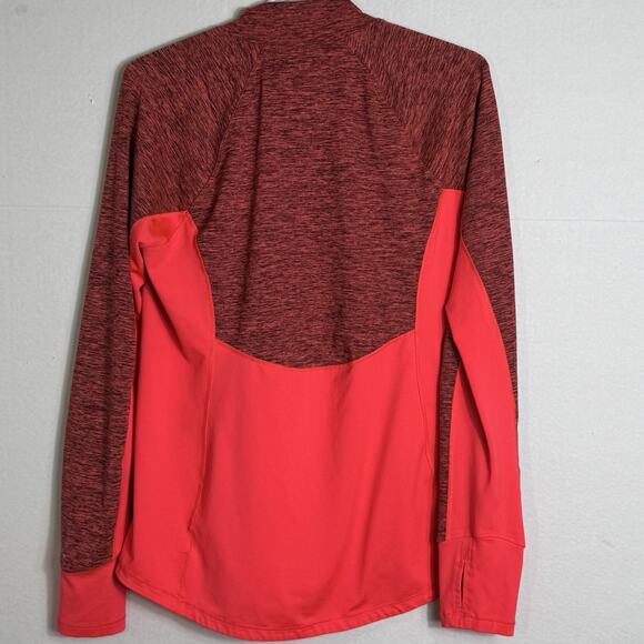 Reebok Mens XL Quarter Zip Pullover Red Black Long Sleeve Running Training Shirt - Picture 6 of 8
